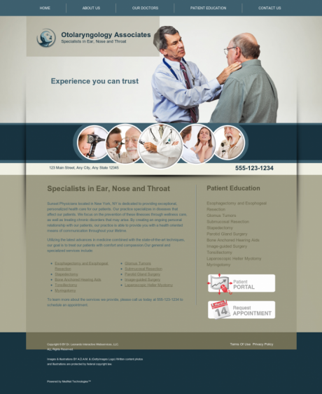 Otolaryngology Website Preview #13