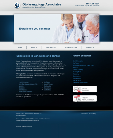 Otolaryngology Website Preview #14
