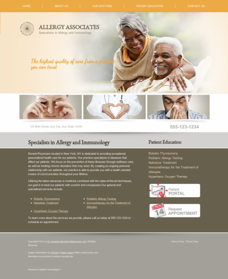 Allergy & Immunology Website Preview #5