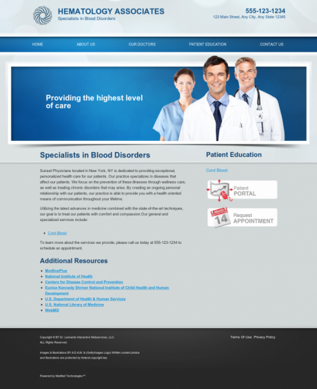 Hematology Website Preview #16