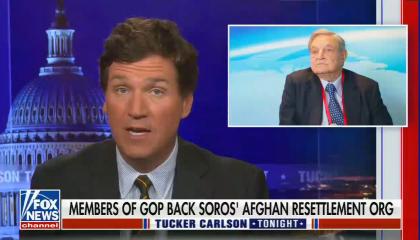 chyron reads: Members of GOP back Soros' Afghan resettlement org