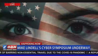 Screenshot from OAN's live coverage of Mike Lindell's cyber symposium
