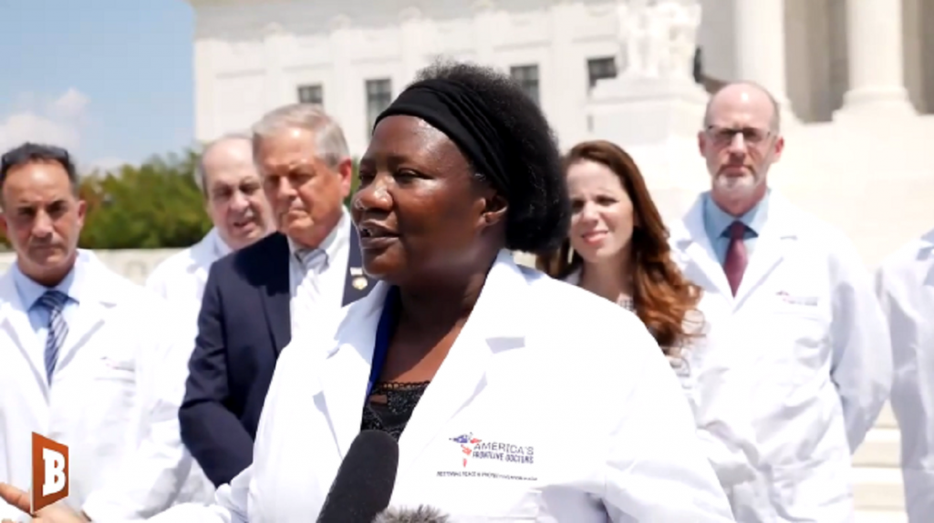 An image of Stella Immanuel speaking