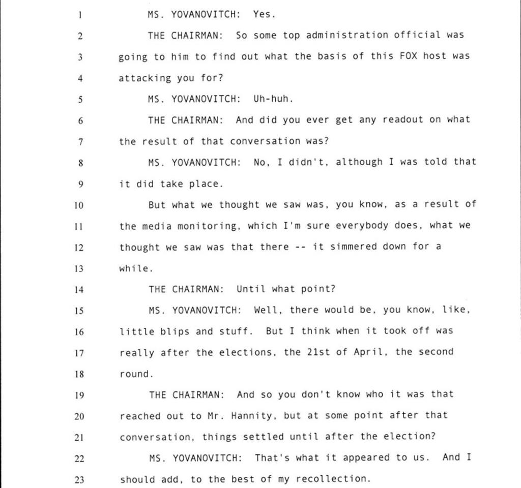 Hannity call Yovanovitch transcript 3