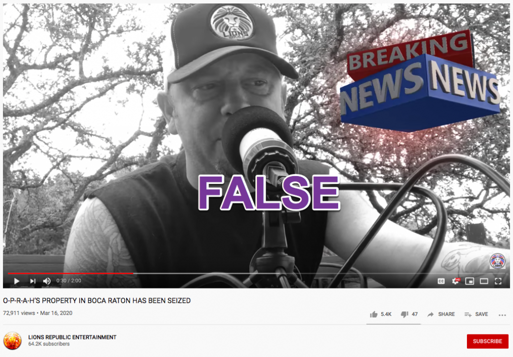 Oprah hoax YouTube2