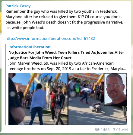 Patrick Casey on Telegram