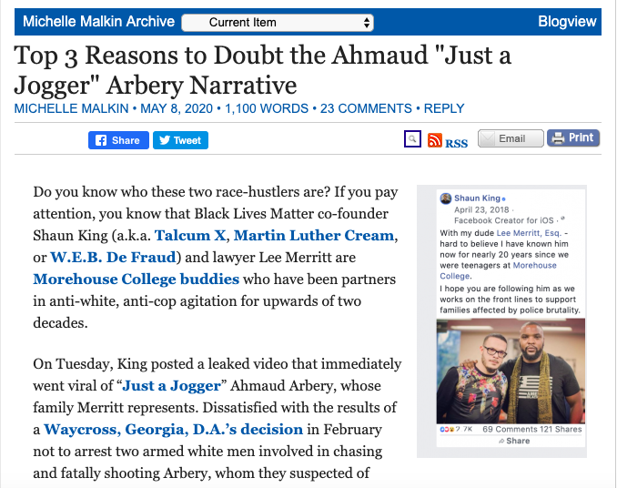 Michelle Malkin on The Unz Review