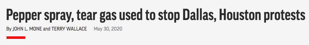 AP passive headline on pepper spray, tear gas