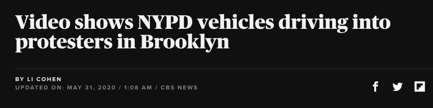 CBS passive headline on NYPD videos