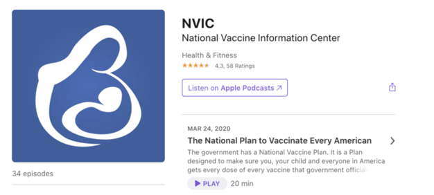 NVIC on Apple's podcast service