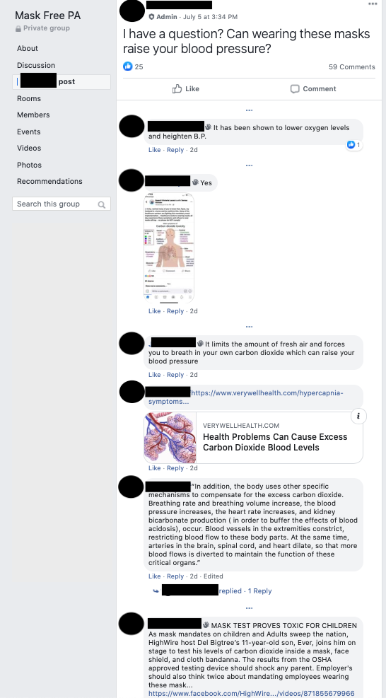 Image of post on group page