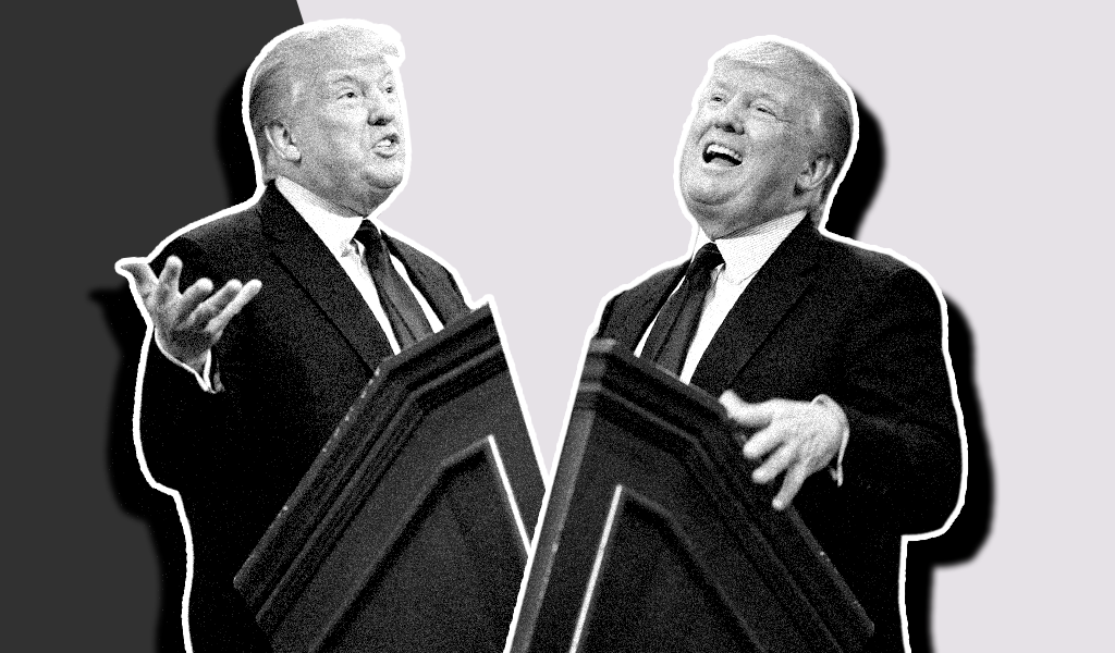 Side by side images of President Trump