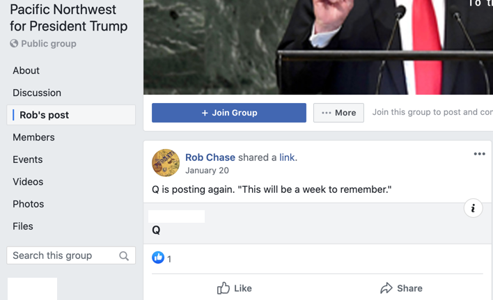 Rob Chase QAnon Facebook