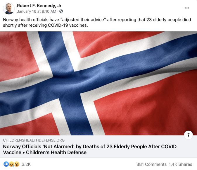 Facebook vaccine misinformation