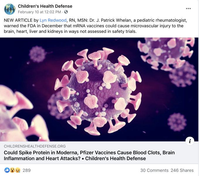 Facebook vaccine misinformation