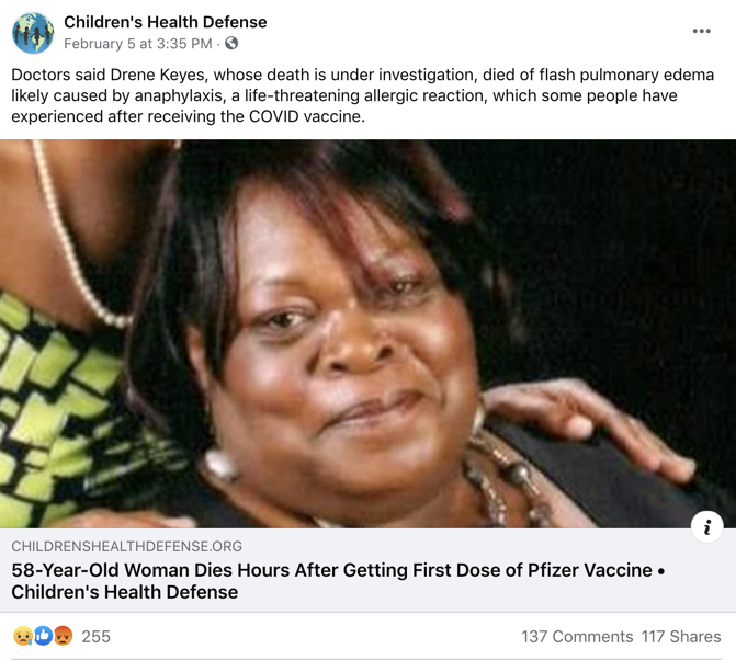 Vaccine misinformation on Facebook