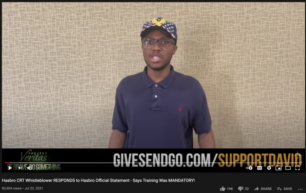 Project Veritas promotes a fundraiser for a "whistleblower."