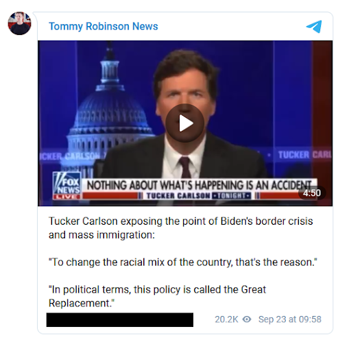 Tommy Robinson Tucker Carlson 9/23/21