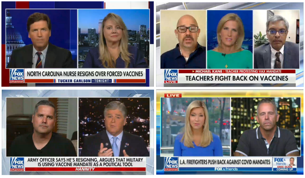 Series of Fox interviews with people refusing the vaccine