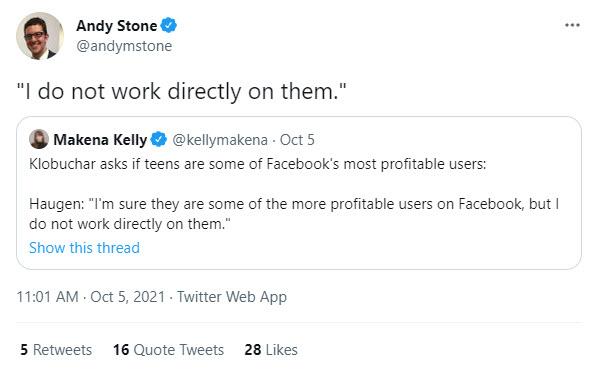 Andy Stone tweeted in quotes "I do not work directly on them."