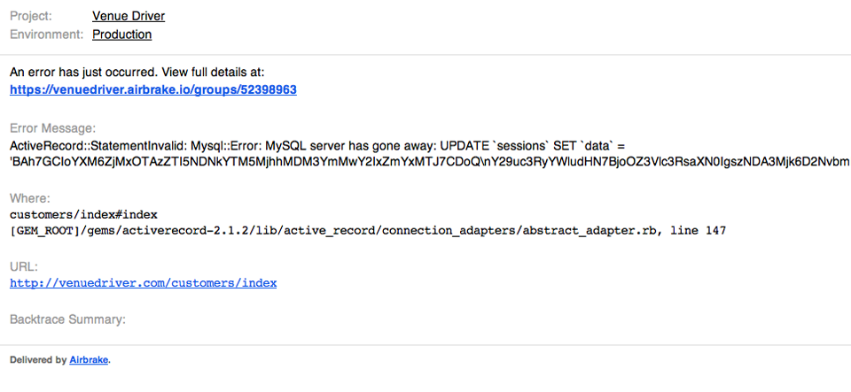 'Airbrake Message'