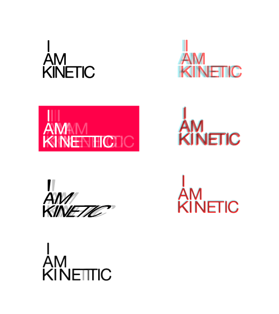 i am kinetic logo iterations