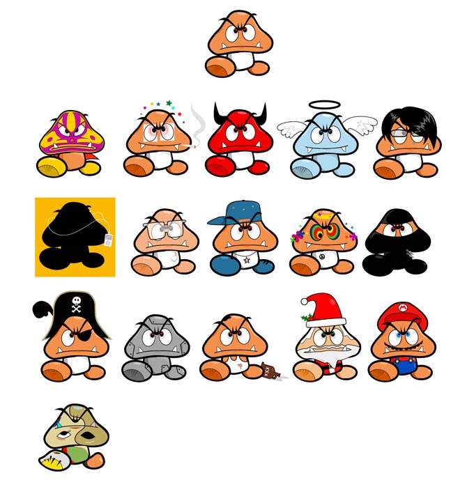 goomba characters illustration all