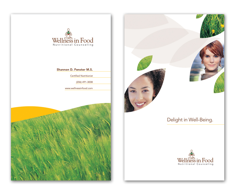 wellness in food business card design concept