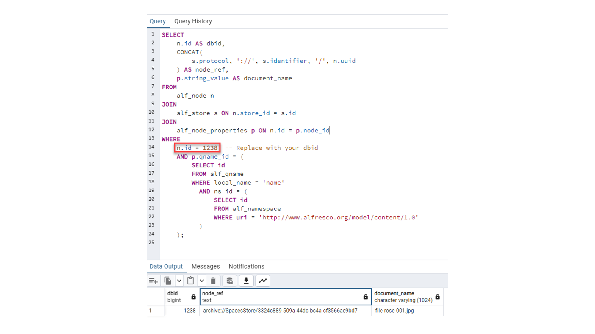 alfresco document life cycle trashcan archive spacestore sql