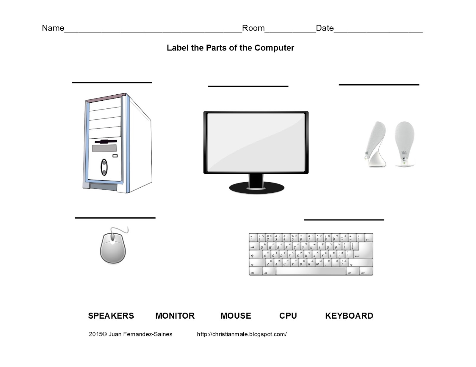 Parts of the Computer  Interactive Worksheet by Corey Merritt Pertaining To Parts Of A Computer Worksheet