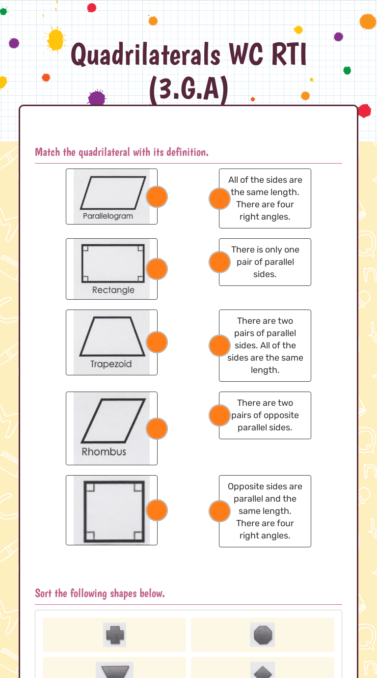 worksheet Quadrilateral Sort Worksheet worksheet preview by sarah greek blended worksheets wizer me