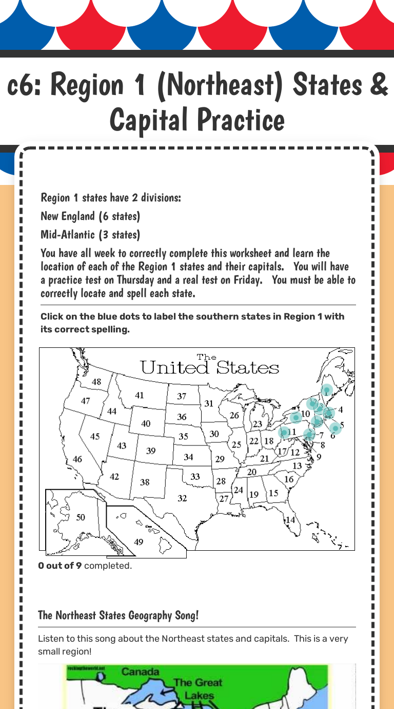 Worksheets States And Capitals Matching Worksheet worksheet preview by stephanie lamon blended worksheets wizer me