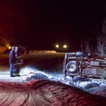 Icy conditions cause JimSmith rollover