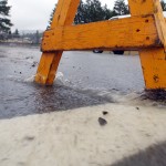 Broken water main repair underway