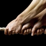 Pulling on the same end of the rope