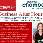 Chamber to CAP-it After Hours Oct. 1