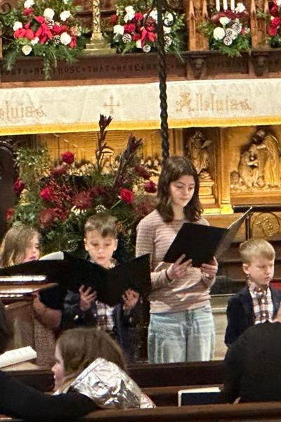 Children of the parish singing in the choir