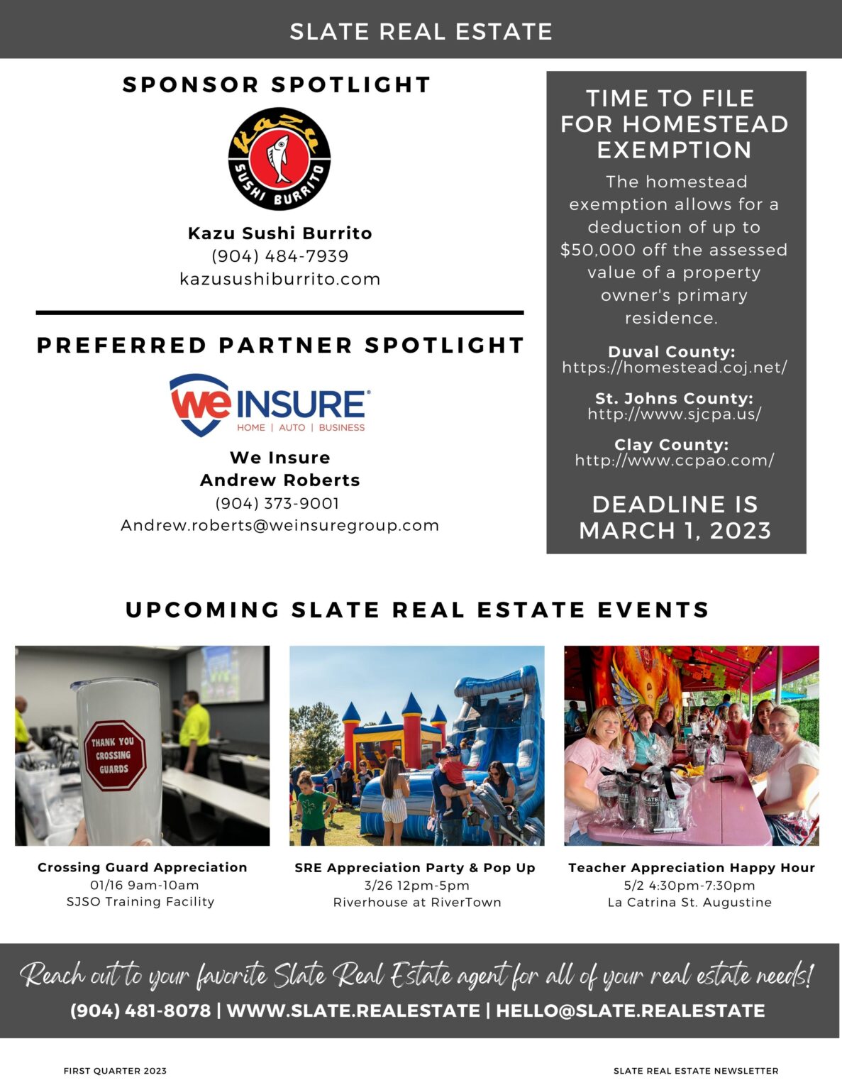 SLATE REAL ESTATE JANUARY 2023 NEWSLETTER