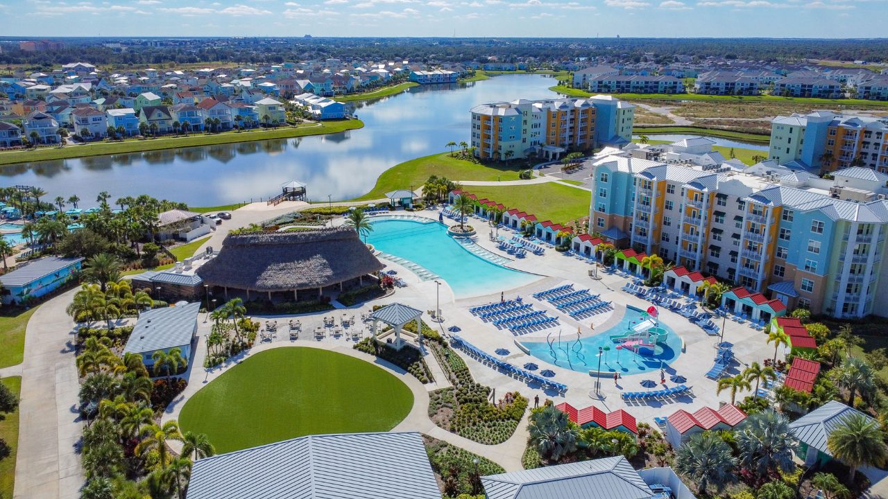 Aerial view of Sunset Walk Resort.