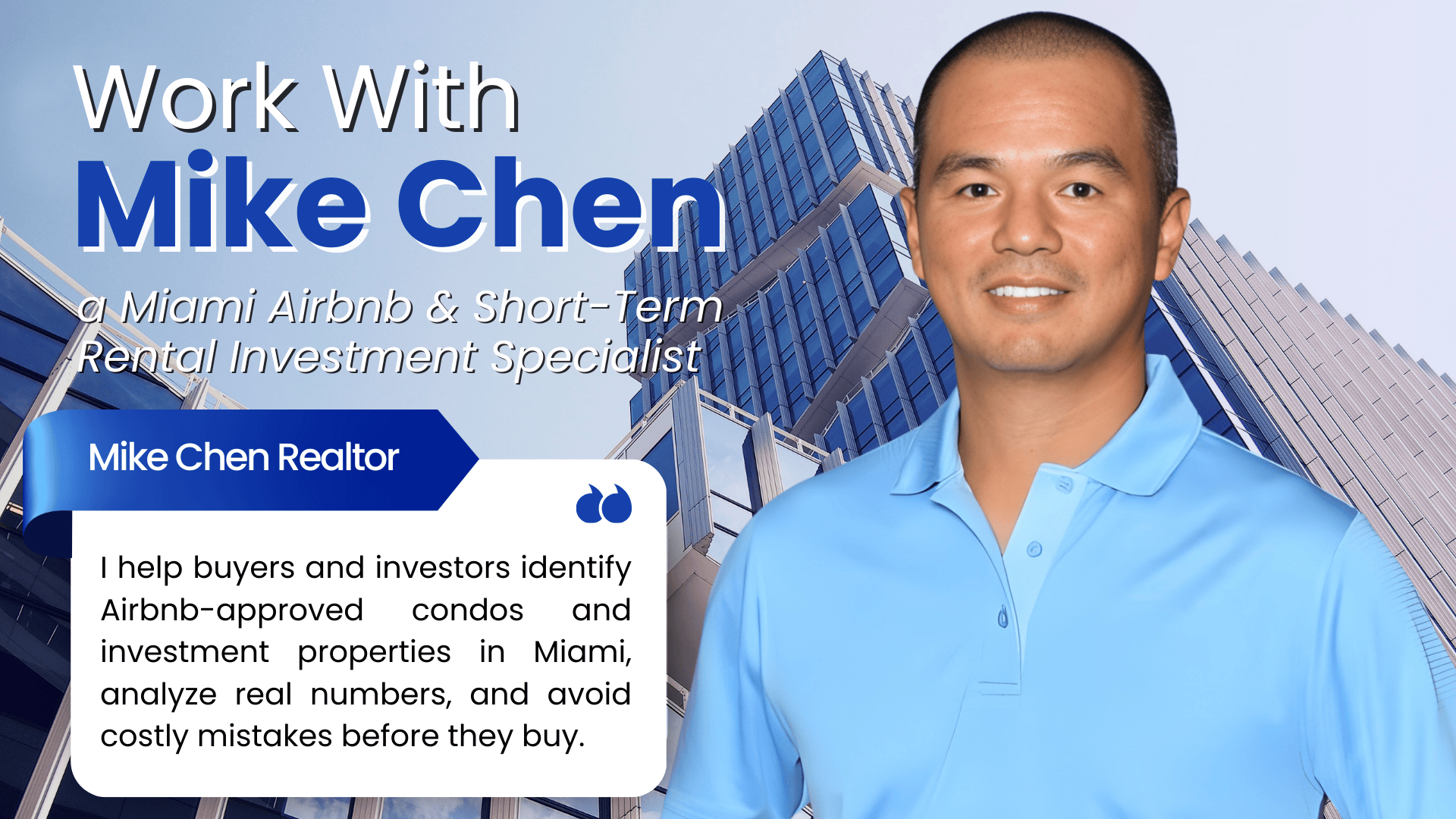 Work With Mike Chen, a Miami Airbnb & Short-Term Rental Investment Specialist