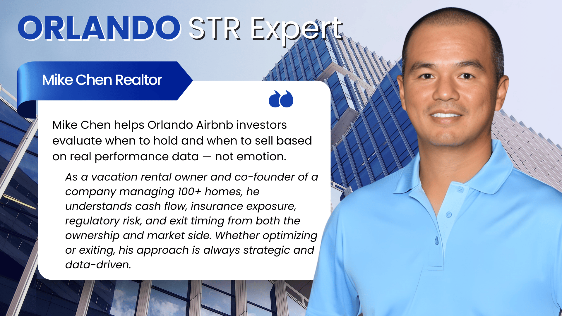 Local STR expert, Mike Chen