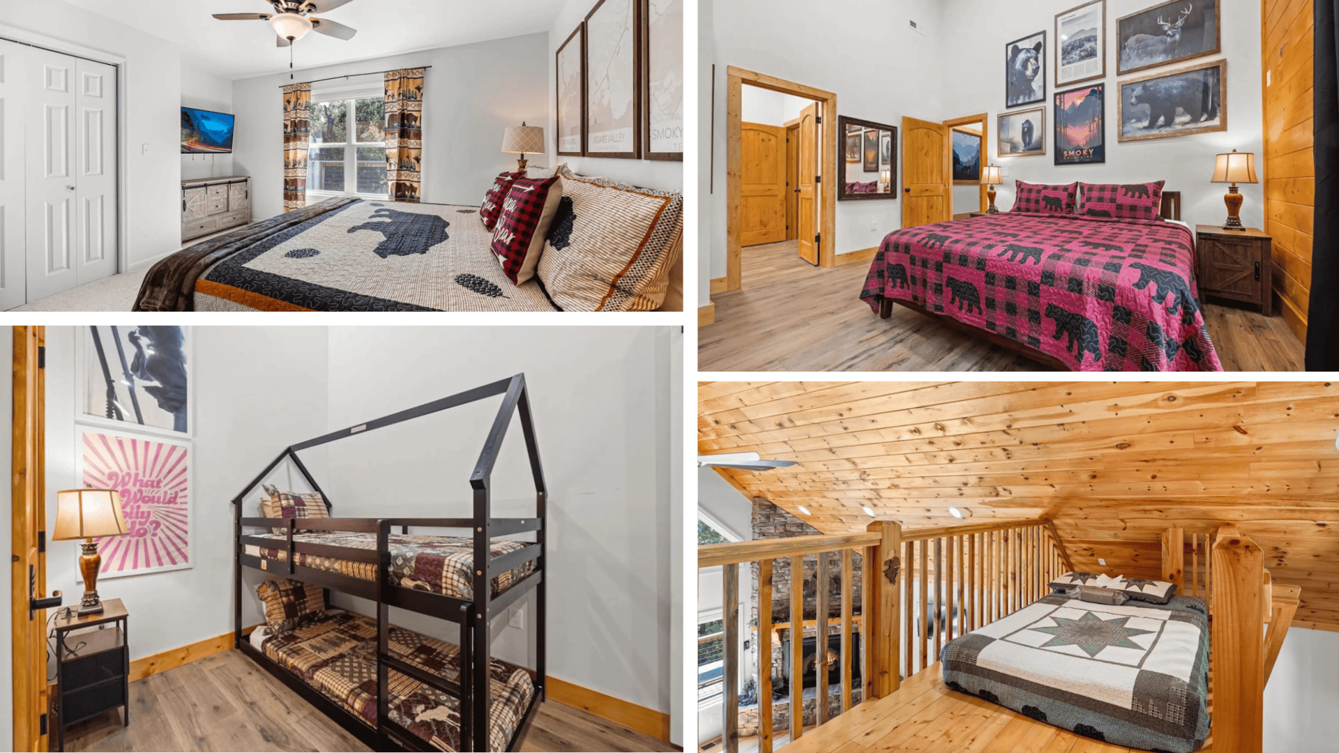Luxury Smoky Mountain Cabin Rental- Bedroom