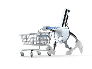 Shopping cart filled with mortgage rate tags and lender icons, symbolizing comparison shopping for home loans