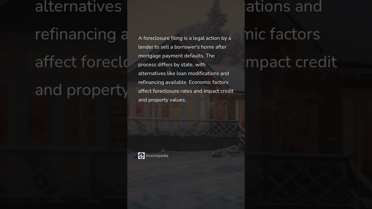 Foreclosure Filing: Meaning, How It Works, Types