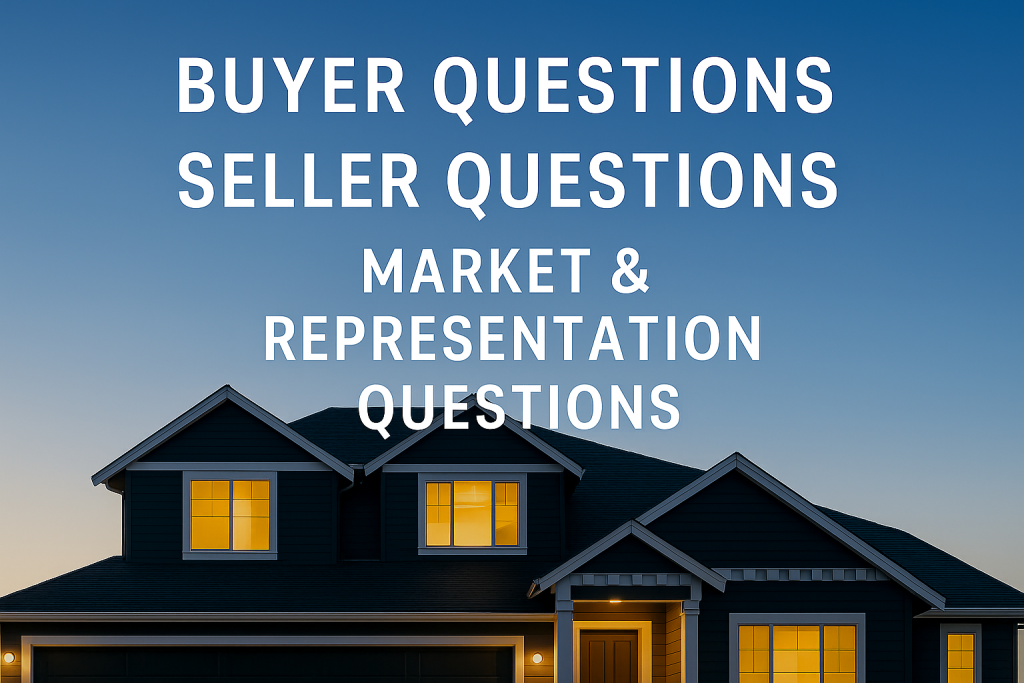 Infographic of key real estate questions and facts for buyers, sellers, and investors in 2025 housing market