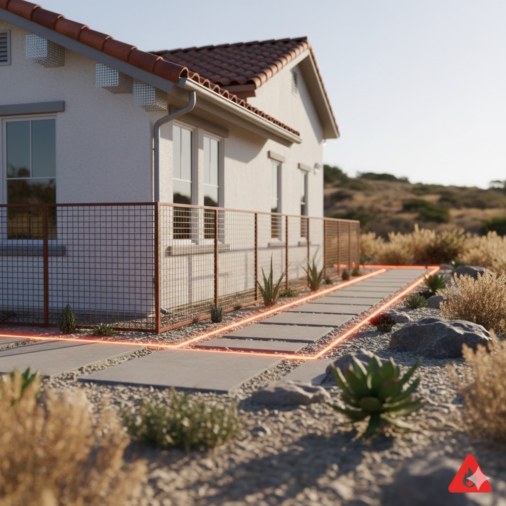 Residential Zone Zero ember-resistant 0-5 foot boundary illustration San Diego