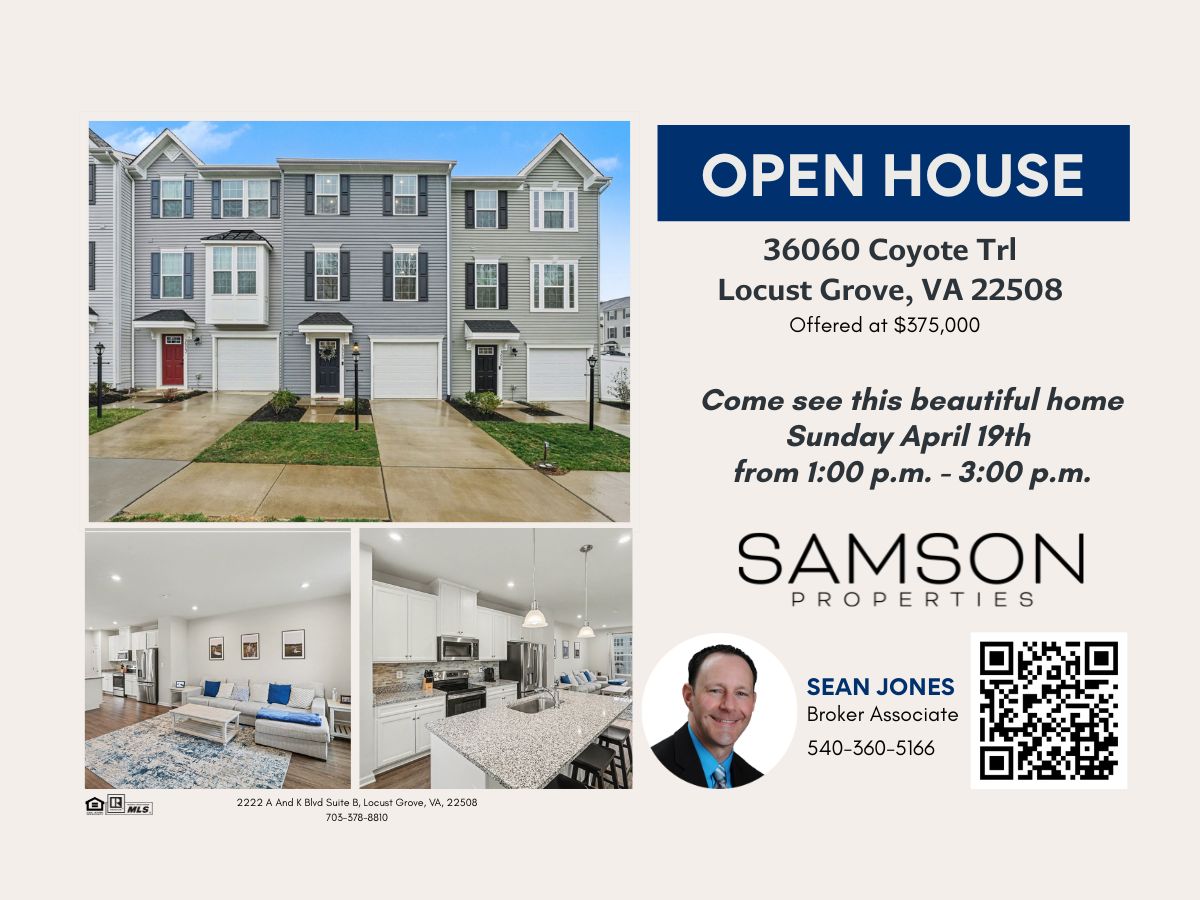 Open House 36060 Coyote Trl Locust Grove VA | Townhome for Sale