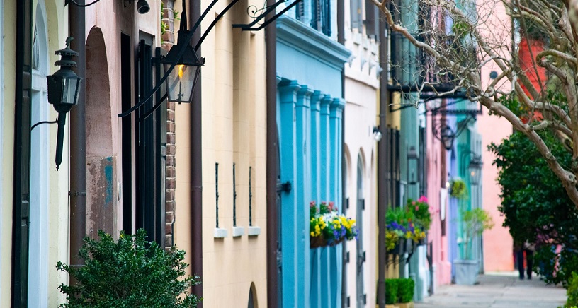 Rainbow Row of Downtown Charleston