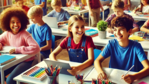 Young Students Engaged in a Vibrant and Cheerful Classroom Setting in Maple Heights community in Porter Texas