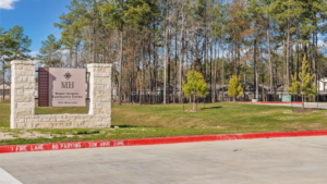 Front View of Community Center in Maple Heights in Porter Texas
